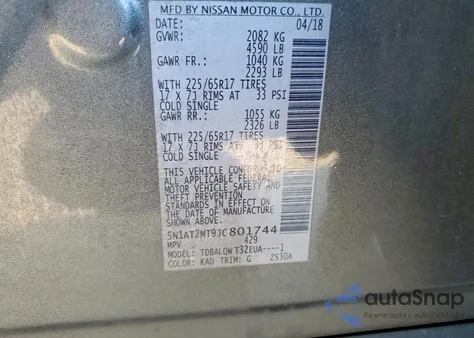 2018 Nissan Rogue S from USA, damaged, VIN 5N1AT2MT9JC801744